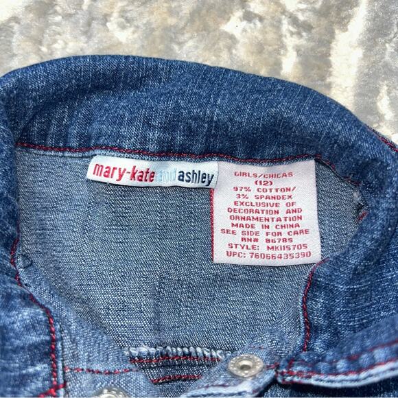 Mary Kate & Ashley Denim Red Bandanna Trucker Jacket Size 12 Months - Picture 3 of 6
